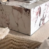 Rectangular Textured Stone Block Bunching Coffee Table Image - 6