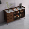 Rectangular Walnut Faux Marble Large Storage Sideboard Image - 23