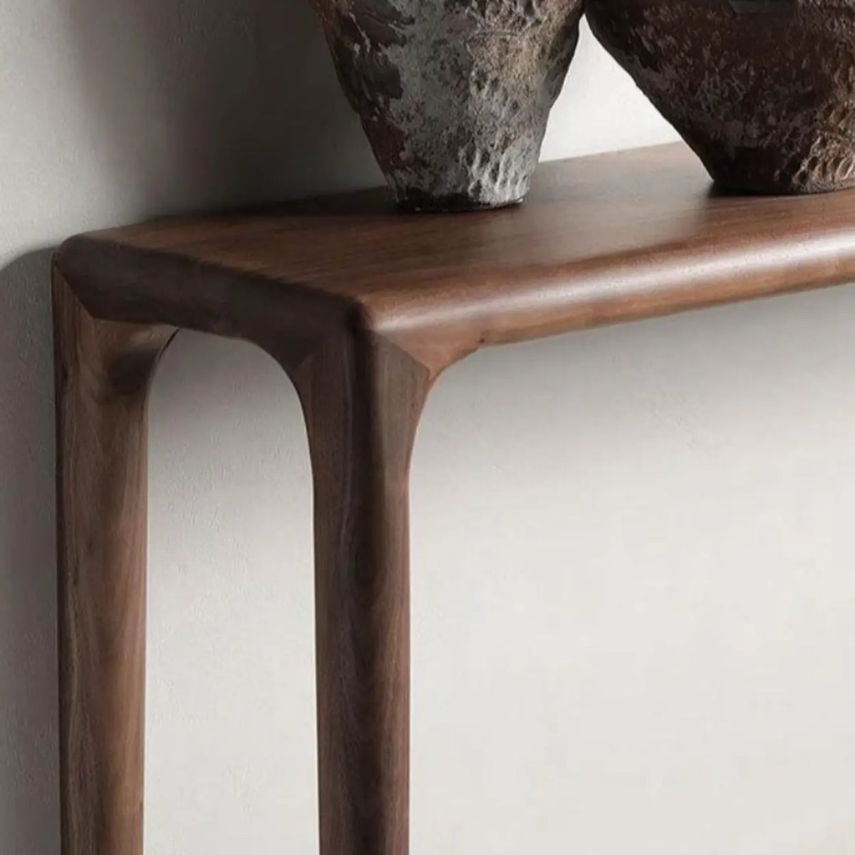 Rectangular Walnut Wood Auburn Entryway Console Table Image - 11