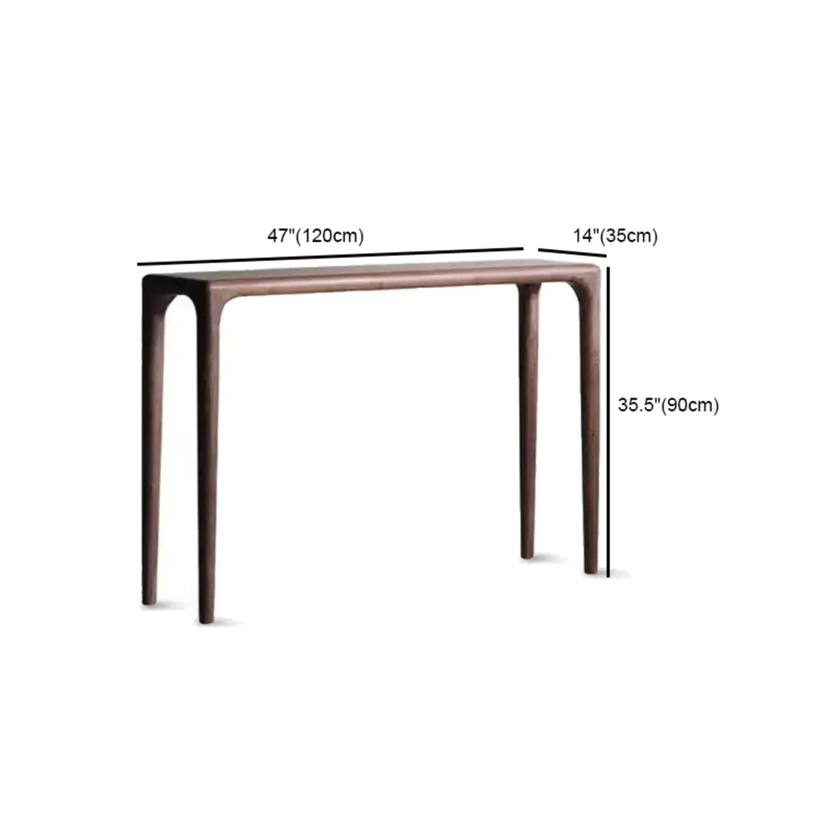 Rectangular Walnut Wood Auburn Entryway Console Table Image - 13