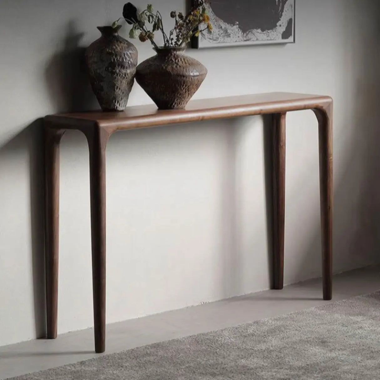 Rectangular Walnut Wood Auburn Entryway Console Table Image - 3