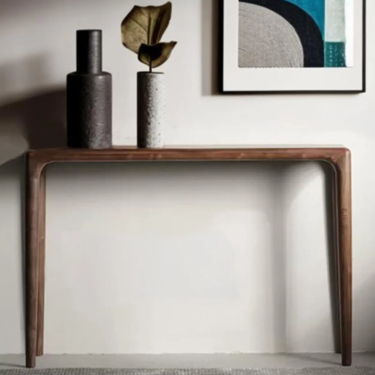 Rectangular Walnut Wood Auburn Entryway Console Table Image - 5