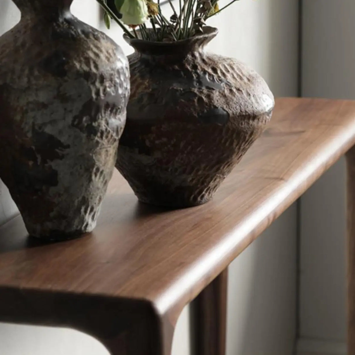 Rectangular Walnut Wood Auburn Entryway Console Table Image - 6
