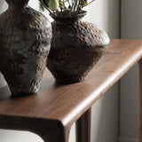 Rectangular Walnut Wood Auburn Entryway Console Table Image - 6
