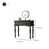 Rectangular Wood Bedroom Black Makeup Vanity Set with Mirror #size