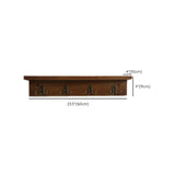 Rectangular Wood Brown Floating Mount Hooks Coat Rack #size