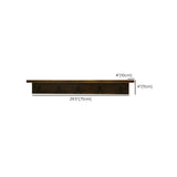 Rectangular Wood Brown Floating Mount Hooks Coat Rack Image - 12