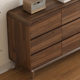 Rectangular Wood Brown Storage Dresser with Drawers Image - 13