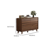 Rectangular Wood Brown Storage Dresser with Drawers Image - 17