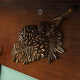 Rectangular Wood Brown Wall-Mounted Shelf Coat Rack Image - 6