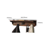 Rectangular Wood Brown Wall-Mounted Shelf Coat Rack #size