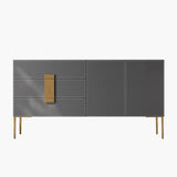 Rectangular Wood Grey Storage Included Console Table Image - 3