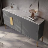 Rectangular Wood Grey Storage Included Console Table Image - 5