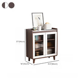 Rectangular Wood Kitchen Storage China Cabinet Nut-Brown #size