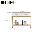 Rectangular Wood Metal White Storage Console Table #size