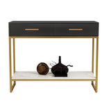 Rectangular Wood Metal White Storage Console Table Image - 5
