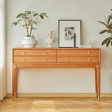 Rectangular Wood Storage Console Table with Drawers Image - 3