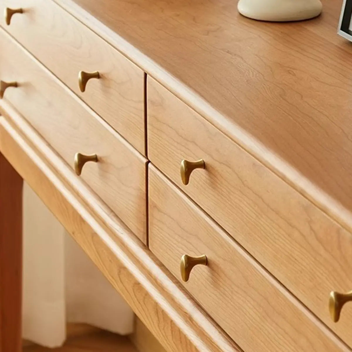 Rectangular Wood Storage Console Table with Drawers Image - 4