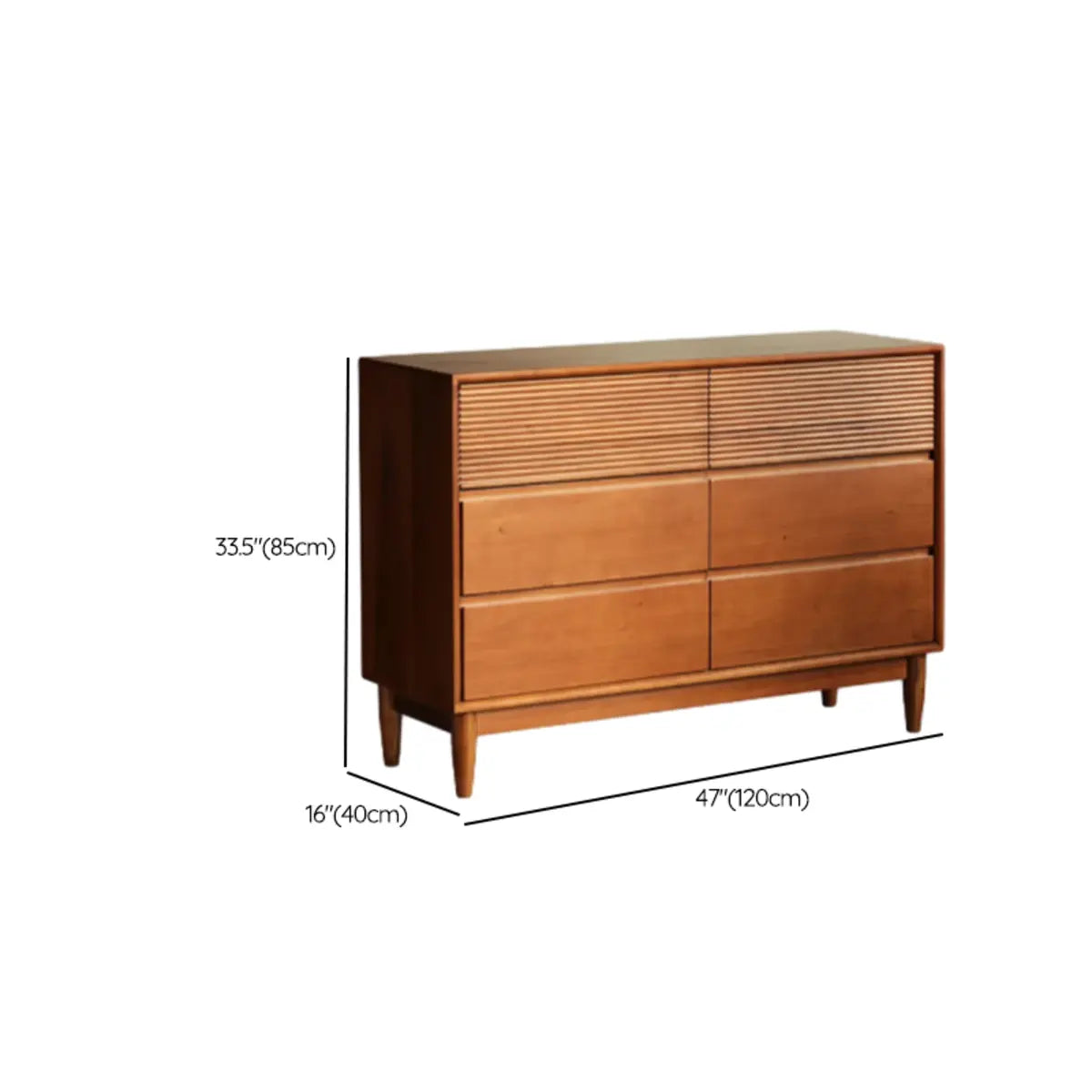 Rectangular Wooden Brown Storage Dresser with Drawers 