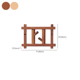 Rectangular Wooden Dark Brown Floating Mount Coat Rack #size