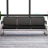 Red-Black Faux Leather Silver Frame Beam Seating Image - 20