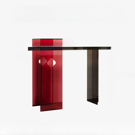 Red-Black Three Leg Rectangular Entry Console Table Image - 2