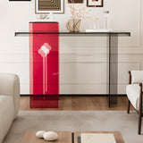 Red-Black Three Leg Rectangular Entry Console Table Image - 3