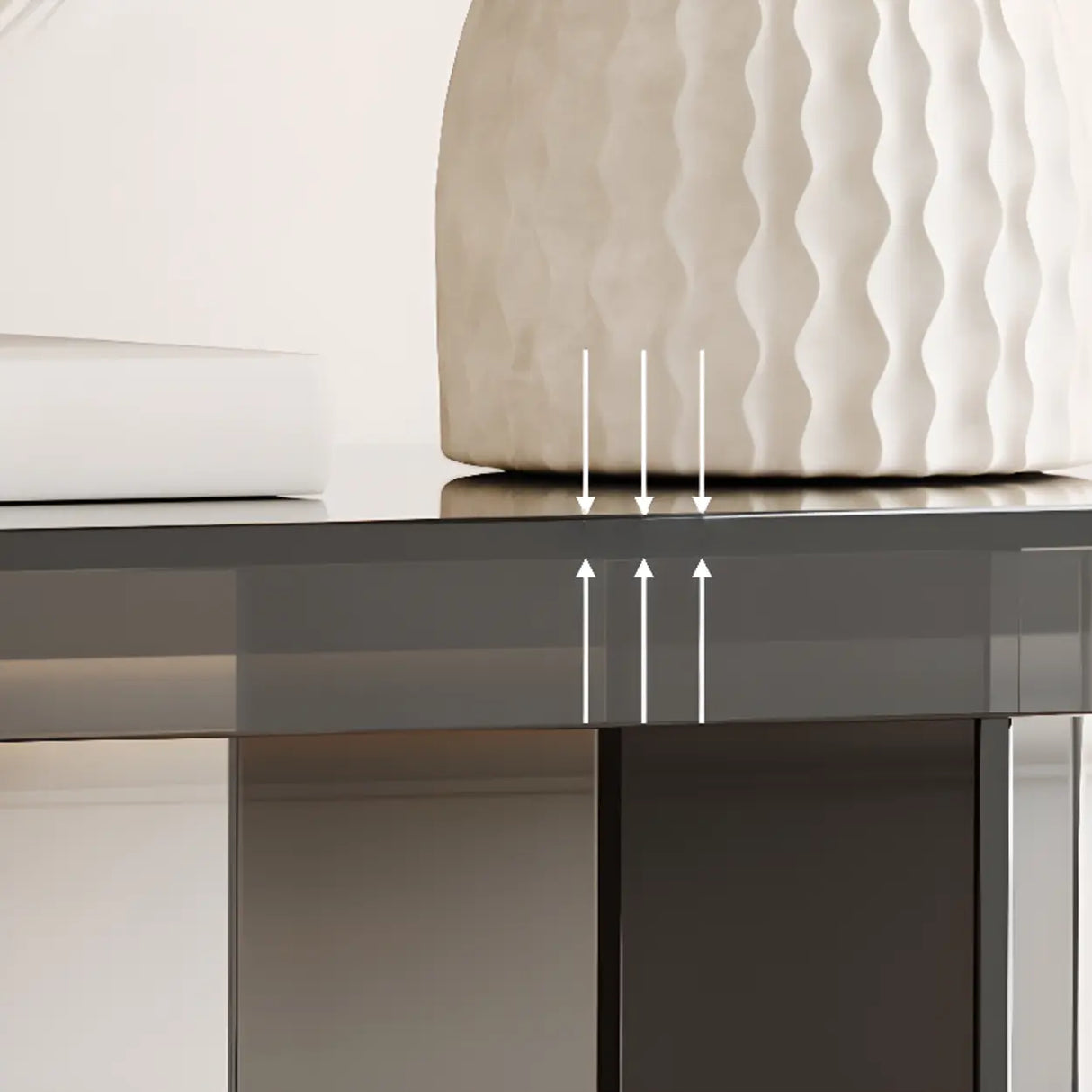 Red-Black Three Leg Rectangular Entry Console Table Image - 7