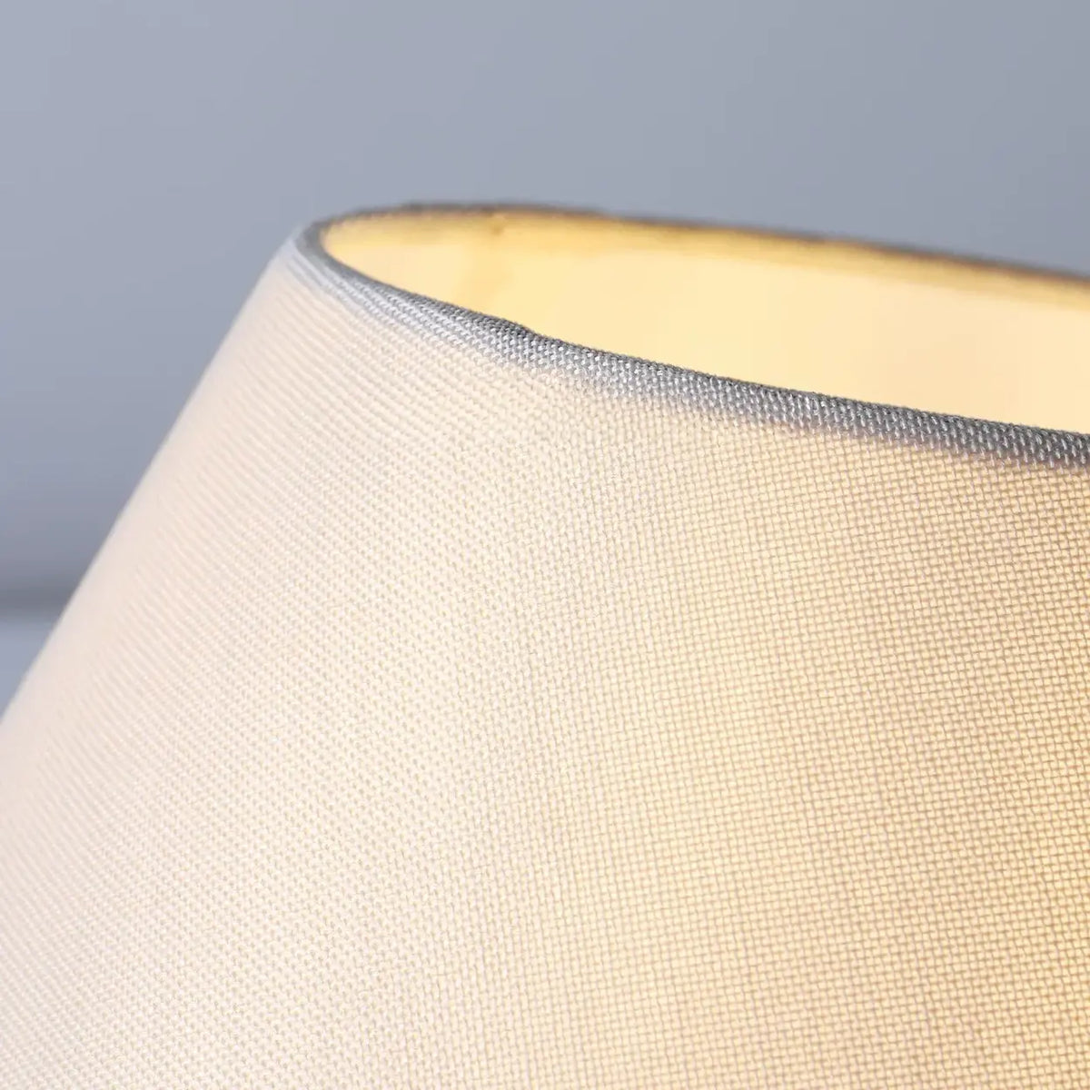 Red Ceramic Table Lamp with Beige Fabric Drum Shade Image - 5