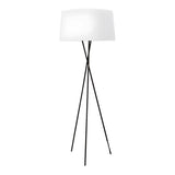 Red Cylinder Fabric Shade Modern Tripod Floor Lamp Image - 4