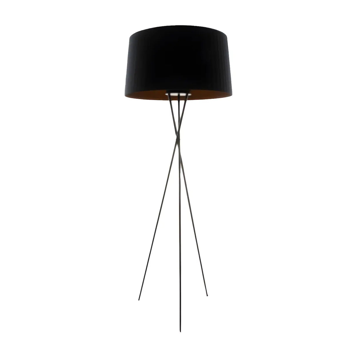 Red Cylinder Fabric Shade Modern Tripod Floor Lamp Image - 5