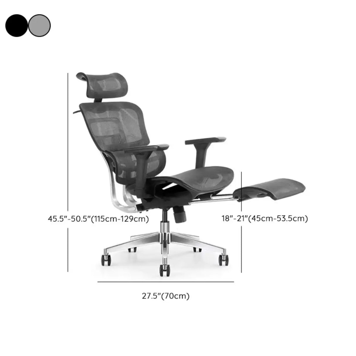 Red Ergonomic Mesh Adjustable Office Chair with Headrest 