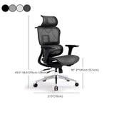 Red Ergonomic Mesh Adjustable Office Chair with Headrest Image - 17