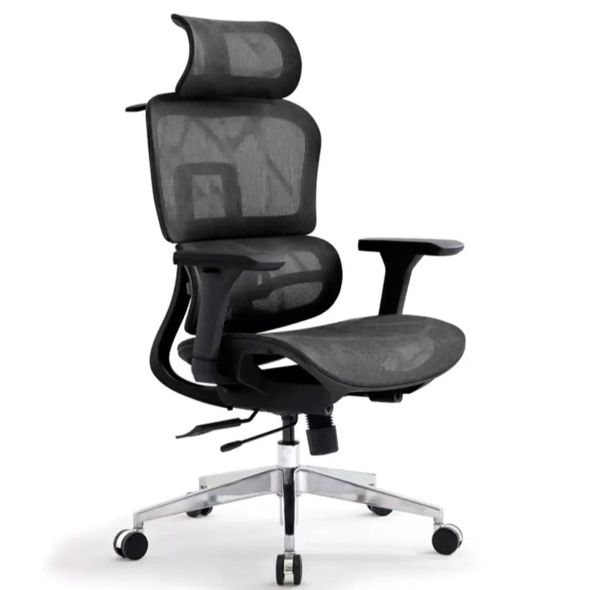 Red Ergonomic Mesh Adjustable Office Chair with Headrest Image - 6