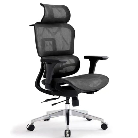 Red Ergonomic Mesh Adjustable Office Chair with Headrest Image - 6