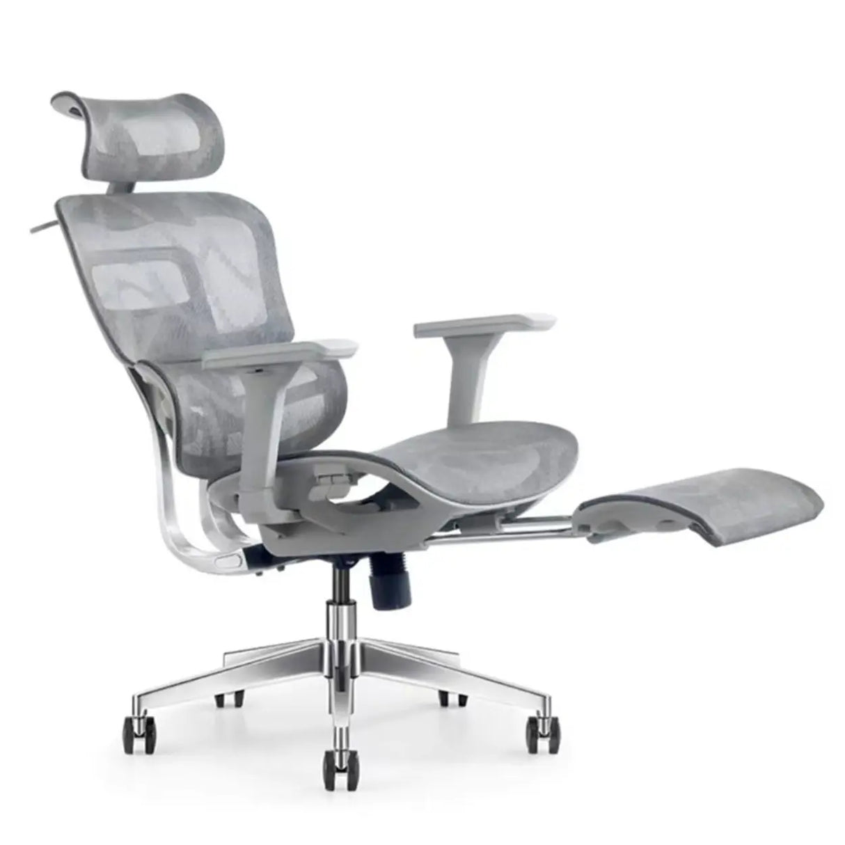Red Ergonomic Mesh Adjustable Office Chair with Headrest Image - 2