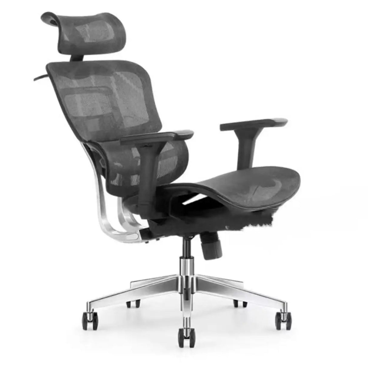 Red Ergonomic Mesh Adjustable Office Chair with Headrest Image - 3