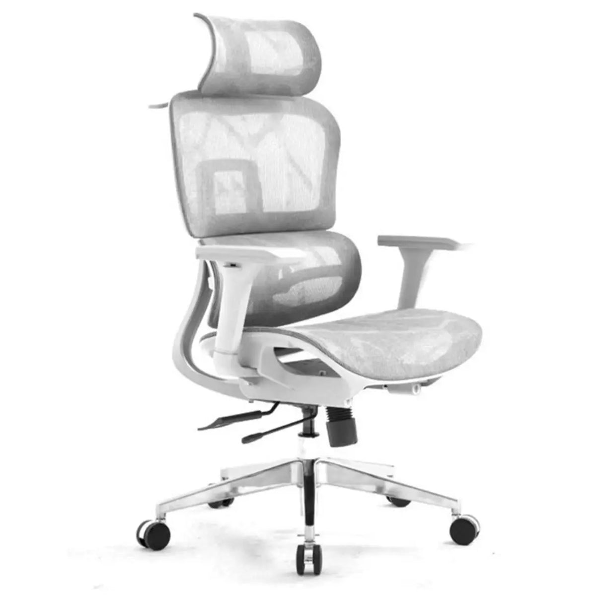 Red Ergonomic Mesh Adjustable Office Chair with Headrest Image - 8