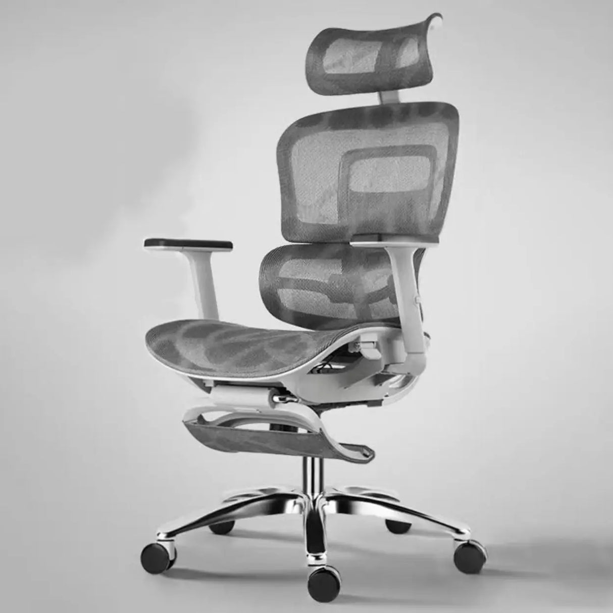 Red Ergonomic Mesh Adjustable Office Chair with Headrest Image - 4