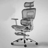 Red Ergonomic Mesh Adjustable Office Chair with Headrest Image - 4