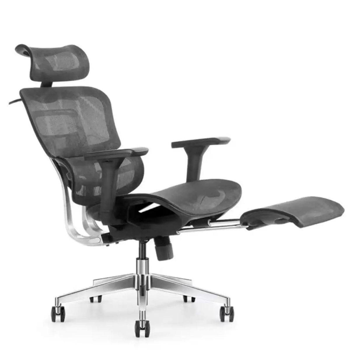 Red Ergonomic Mesh Adjustable Office Chair with Headrest Image - 9