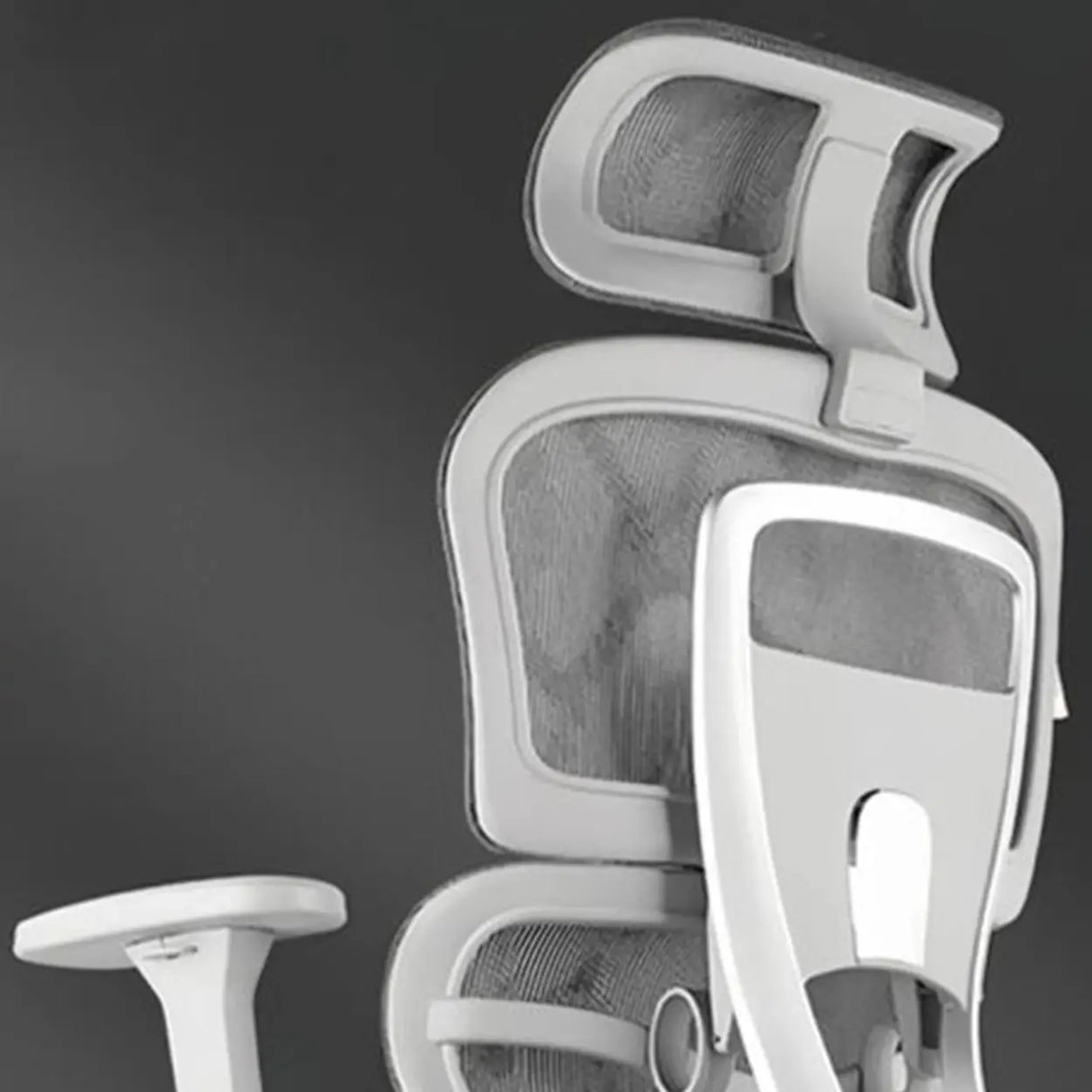 Red Ergonomic Mesh Adjustable Office Chair with Headrest Image - 10