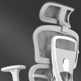 Red Ergonomic Mesh Adjustable Office Chair with Headrest Image - 10