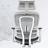 Red Ergonomic Mesh Adjustable Office Chair with Headrest Image - 14