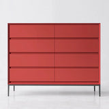 Red	Finish Wooden Horizontal Dresser for Drawers Image - 14