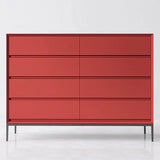 Red	Finish Wooden Horizontal Dresser for Drawers Image - 15