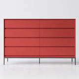 Red	Finish Wooden Horizontal Dresser for Drawers Image - 16