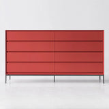 Red	Finish Wooden Horizontal Dresser for Drawers Image - 17