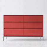 Red	Finish Wooden Horizontal Dresser for Drawers Image - 3