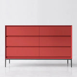 Red	Finish Wooden Horizontal Dresser for Drawers Image - 6